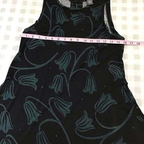 Chelsea And Theodore Jersey Trumpet Dress Black And Green Stretchy Sleeveless - Picture 7 of 10